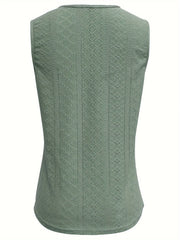 Anna™ I Casual Eyelet Solid Tank Top