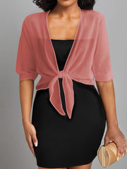 Sofia™ | Tie Front Semi-Sheer Blouse