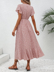 Daisy™ Floral Print Surplice Neck Tied Dress