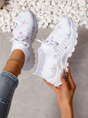 Ava™ | Butterfly Mesh Lace-Up Sneakers