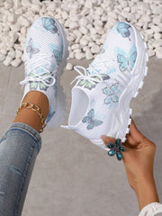 Ava™ | Butterfly Mesh Lace-Up Sneakers