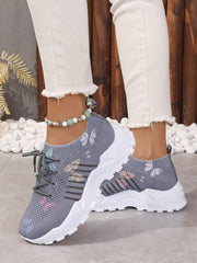 Ava™ | Butterfly Mesh Lace-Up Sneakers