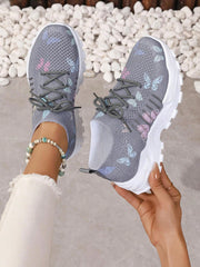 Ava™ | Butterfly Mesh Lace-Up Sneakers