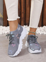 Ava™ | Butterfly Mesh Lace-Up Sneakers