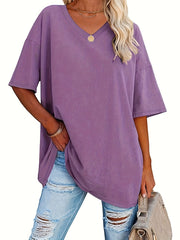 Luna™ - Plus Size V-Neck Casual T-Shirt