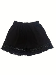 Elena™ | Lace Trim Paper Bag Waist Shorts