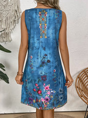 Catherine™ Floral Print Notched Neck Dress