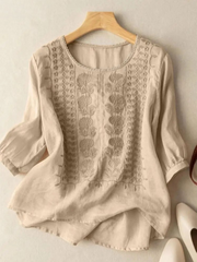 Florence™ | Embroidered Cotton Boho Blouse