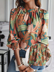 Isla™ | Tropical Print Smocked Blouse