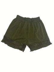 Elena™ | Lace Trim Paper Bag Waist Shorts