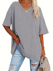 Luna™ - Plus Size V-Neck Casual T-Shirt