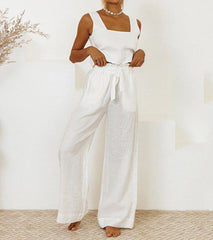 Sayaka™ | Minimalist Top and Wide-Leg Pants Set