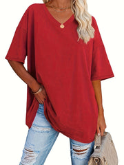 Luna™ - Plus Size V-Neck Casual T-Shirt