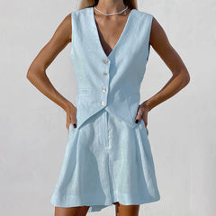 Semele™ | Tailored Vest and Shorts Set