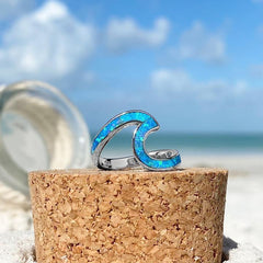 Oceana™ | Sea Wave Ring in Opal and Silver