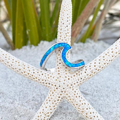 Oceana™ | Sea Wave Ring in Opal and Silver