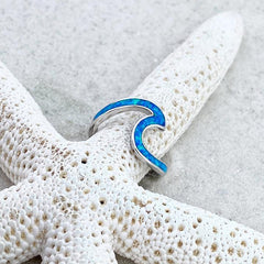 Oceana™ | Sea Wave Ring in Opal and Silver