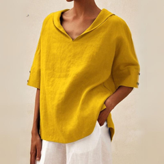 Amara™ | Women's V-Neck Casual Linen Shirt