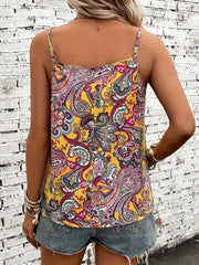 Lara ™ | Sleeveless Paisley Print Spaghetti Strap Top