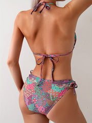 Maya™ | Ethnic Print Halter Tie Bikini Set