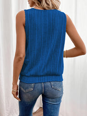 Josie™ | Ribbed Keyhole Neck Tank Top