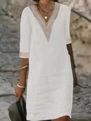 Alice™ | Guipure Lace V-Neck Tunic Dress