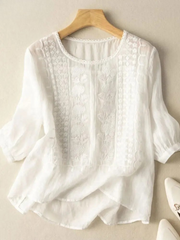 Florence™ | Embroidered Cotton Boho Blouse