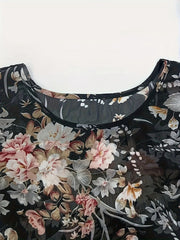 Evelyn™ | Floral Print Asymmetrical Blouse