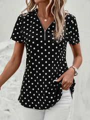 Diana™ | Polka Dots Print V-Neck Blouse