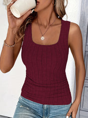 Ella™ | Summer Ribbed Solid Tank Top