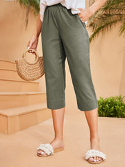 Lydia™ | Lightweight Wide-Leg Linen-Blend Capris