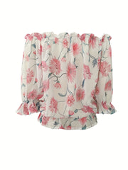 Lily™ | Off Shoulder Floral Print Blouse