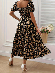 Brooke™ Elegant Floral Puff Sleeve Dress