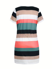 Angela™ | Chic Striped Belted Dress