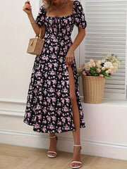 Brooke™ Elegant Floral Puff Sleeve Dress