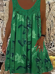 Jasmine™ | Leaf Print Contrast Tank Dress