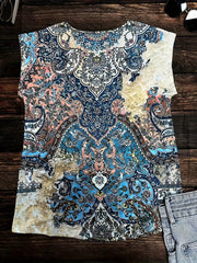 Aria™ | Ethnic Floral Print V-Neck Tank Top