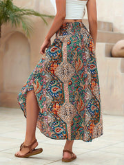 Esme™ | Paisley Print Shirred High-Waist Skirt