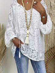 Aurora™ - Lace Lantern Sleeve Boho Blouse