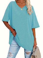 Luna™ - Plus Size V-Neck Casual T-Shirt