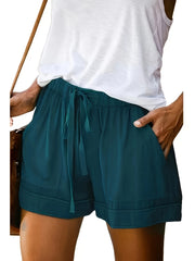 Womens Adjustable Drawstring Shorts - Lightweight & Comfortable with Pockets for Summer - Casual Everyday Style