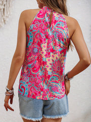 Aria™ | Paisley Print Halter Neck Tank Top