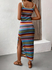 Emilia™ I Striped Pattern Square Neck Tank Dress