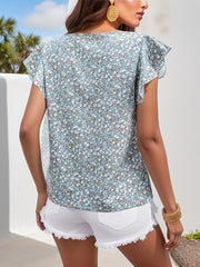 Eva™ | Elegant Ditsy Floral Print Blouse