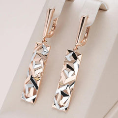 Elegant™ | Rectangular Gold and Silver Earrings