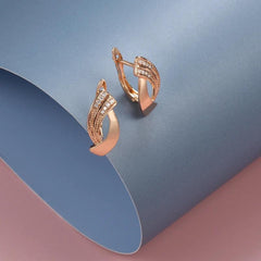 Aurelia™ | Elegant Earrings with Zirconia in Rose Gold