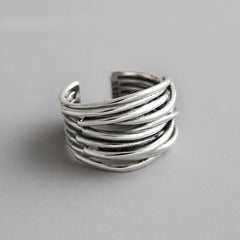 Luminaria™ | 925 Sterling Silver Adjustable Layered Ring