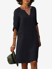 Silvia™ | Timeless belly-covering V-neck dress