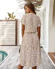 TEELYNN™ | Beige Polka Dot Shirt Dress