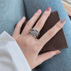 Luminaria™ | 925 Sterling Silver Adjustable Layered Ring